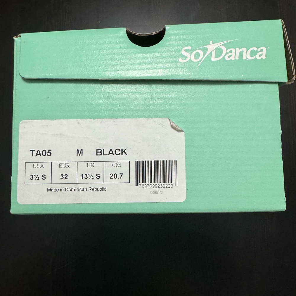 So Danca Black Lace Up Tap Shoe Child Size 3.5